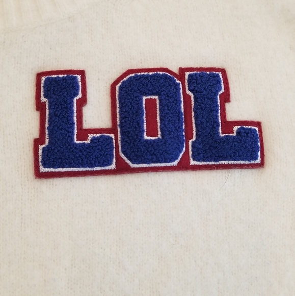 J. Crew fuzzy sweater with LOL - Picture 2 of 4